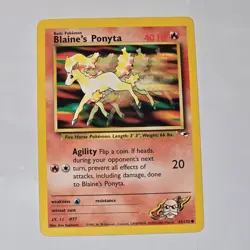 2000 Pokemon Gym Heroes Blaine's Ponyta 63/132 Unlimited Common WOTC TCG Vintage - Image 1
