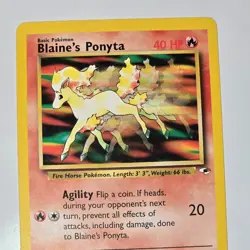 2000 Pokemon Gym Heroes Blaine's Ponyta 63/132 Unlimited Common WOTC TCG Vintage - Image 2