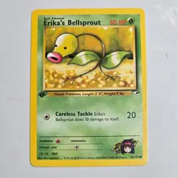 2000 Pokemon Gym Heroes Erika's Bellsprout 76/132 1st Edition WotC Vintage TCG C - Image 1