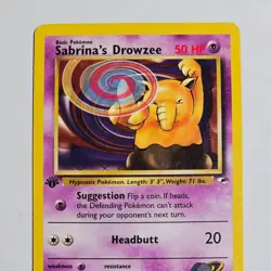 1st Edition Pokemon Sabrina’s Drowzee Gym Heroes 92/132 WOTC 2000 Vintage Common - Image 2