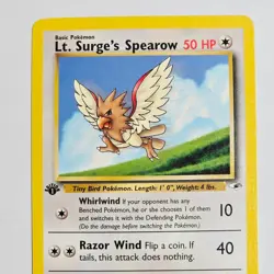 2000 Pokemon Gym Heroes 1st Edition Lt. Surge’s Spearow 83/132 Common WotC TCG - Image 2