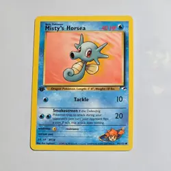 2000 Pokemon Gym Heroes 1st Edition Misty’s Horsea 86/132 Common WotC TCG Card - Image 1