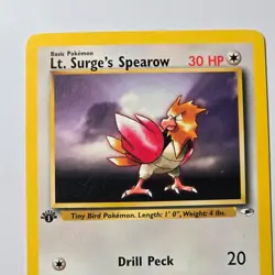 Pokemon 2000 Gym Heroes Lt. Surge’s Spearow 52/132 1st Edition Uncommon WOTC - Image 2