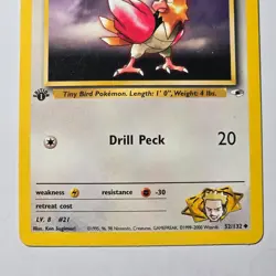 Pokemon 2000 Gym Heroes Lt. Surge’s Spearow 52/132 1st Edition Uncommon WOTC - Image 3