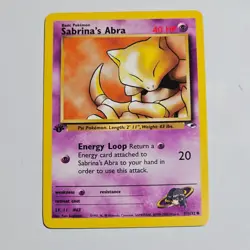 1st Edition Pokemon Sabrina’s Abra Gym Heroes 91/132 WOTC 2000 Vintage Common - Image 1