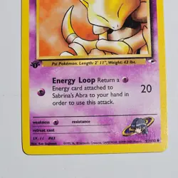 1st Edition Pokemon Sabrina’s Abra Gym Heroes 91/132 WOTC 2000 Vintage Common - Image 3