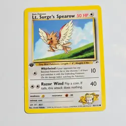 2000 Pokemon Gym Heroes 1st Edition Lt. Surge’s Spearow 83/132 Common WotC TCG - Image 1
