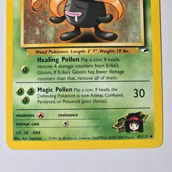 Pokemon Erika's Gloom 45/132 Gym Heroes 1st Edition Uncommon LV24 60HP - Image 3