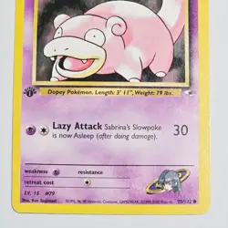 Pokemon Sabrina's Slowpoke 95/132 Gym Heroes 1st Edition Common WotC 2000 - Image 3