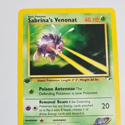 Pokemon Sabrina's Venonat 96/132 Gym Heroes 1st Edition Common WotC 2000 - Image 2