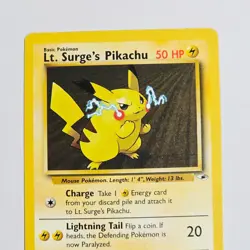 Vintage 1999 Pokemon Lt. Surge’s Pikachu Gym Heroes 81/132 WOTC TCG Card - Image 2