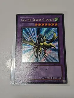 Yugioh Gaia the Dragon Champion LOB-125 Secret Rare Ultra Misprint VLP - Image 1