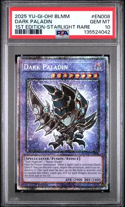 Dark Paladin BLMM-EN008 1st Edition Starlight Rare Yugioh PSA 10 *042 - Image 1
