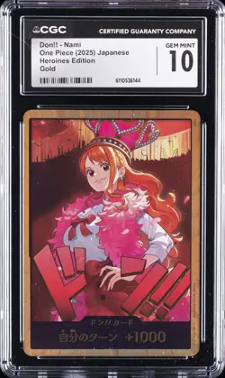 2025 ONE PIECE JPN HEROINES EDITION GOLD DON!! - NAMI CGC 10 GEM MINT - Image 1