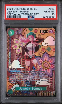 2024 ONE PIECE OP08-TWO LEGENDS SPECIAL ALTERNATE ART #007 JEWELRY BONNEY PSA 10 - Image 1