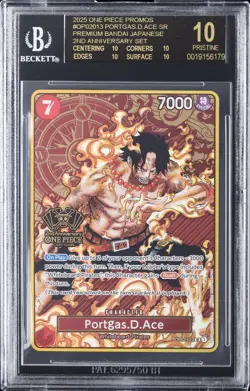 2025 ONE PIECE JAPANESE 2ND ANNIVERSARY OP02013 PORTGAS D ACE BGS 10 BLACK LABEL - Image 1