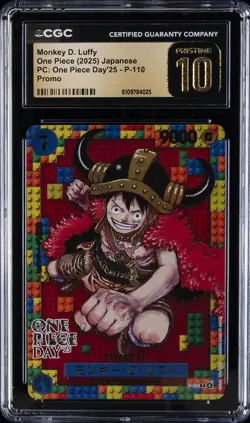 2025 ONE PIECE JPN PC: ONE PIECE DAY '25 PROMO MONKEY D. LUFFY CGC 10 PRISTINE - Image 1