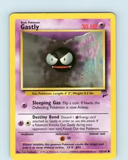 Pokemon TCG Gastly 75/130 Base Set 2 Unlimited Common Card WOTC LP-NM - Image 1