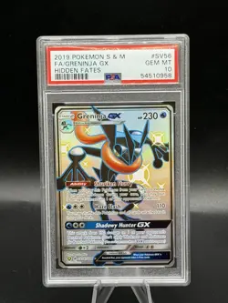 Pokemon Greninja GX Hidden Fates Full Art #SV56 PSA 10 Gem Mint - Image 1