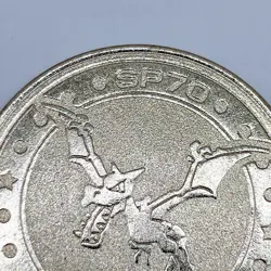Aerodactyl Pokemon Battle Coin Silver Japanese Nintendo Japan Collection Rare - Image 2