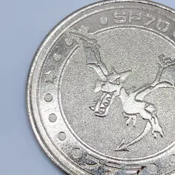 Aerodactyl Pokemon Battle Coin Silver Japanese Nintendo Japan Collection Rare - Image 4