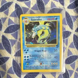 Pokemon TCG Base Set Gyarados Holo Card 7/130 English 1999 Vintage - Image 1