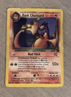 Pokemon Dark Charizard #21/82 Damaged Card; Creases Heavily Played (See Photos) - Image 1