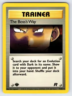 The Boss's Way 73/82 2000 Team Rocket 1st Edition Pokemon Card Vintage - Nm/Vlp - Image 1