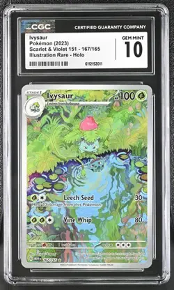 Ivysaur *CGC 10* Illustration Rare *Scarlet & Violet 151* #167 *2023* Pokemon - Image 1