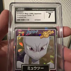 Mewtwo Close Up #5 Promo Prism Pokemon Meiji Get Card Japanese 1998 CGC 7 NM - Image 3