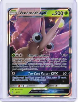 Venomoth GX Pokemon TCG Sun & Moon Unbroken Bonds 12/214 Holofoil NRMT - Image 1