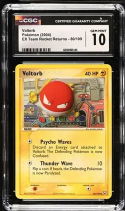 Pokemon Voltorb 2004 EX Team Rocket Returns 80/109 CGC 10 - Image 1