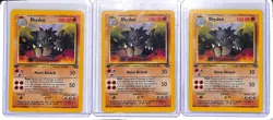 (3) Lot 1999 Pokemon Jungle Rhydon 1st Edition #45/64 - Image 1