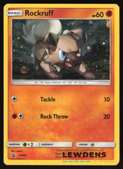 Rockruff - SM06 - Cosmos Holo - Sun & Moon Black Star Promo - Pokemon Card LP1 - Image 1