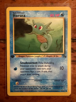 1999 Pokemon Horsea 1st EDITION 49/62 Fossil Common - NM/LP - Image 1