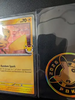 2026 Pikachu 051/162 Pokemon Day 30th Anniversary Stamped Promo TCG Plus Coin - Image 2