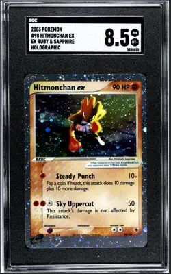 Hitmonchan ex 98/109 Ruby & Sapphire Holo Rare SGC 8.5 NM MINT+ 2 Swirls Pokemon - Image 1
