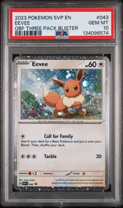 2023 POKEMON SVP EN-SV BLACK STAR PROMO #043 EEVEE PSA 10 - Image 1