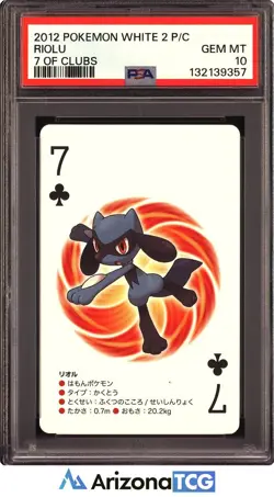 Pokemon 2012 Riolu 7 Of Clubs Pokemon White 2 Playing Card Japanese PSA 10 - Image 1