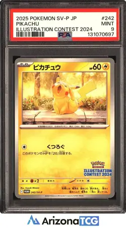 Pokemon 2025 Pikachu 242/SV-P Promo Illustration Contest 2024 Japanese PSA 9 - Image 1