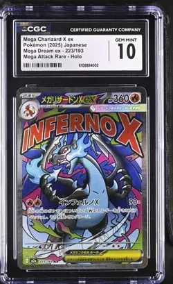 Pokemon Mega Charizard X ex 2025 JPN Mega Dream ex 223/193 CGC 10 - Image 1