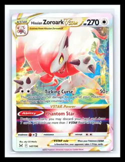 💥 Hisuian Zoroark VSTAR 147/196 Lost Origin Full Art Holo Rare Pokemon TCG - Image 1
