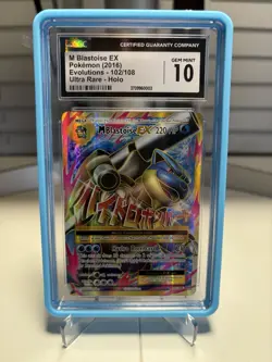 MEGA M Blastoise EX 102/108 Cgc 10 Gem Mint Pokemon XY Evolutions 2016 W/ Guard - Image 1