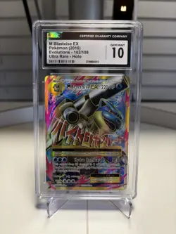 MEGA M Blastoise EX 102/108 Cgc 10 Gem Mint Pokemon XY Evolutions 2016 W/ Guard - Image 2