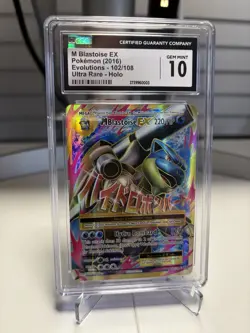 MEGA M Blastoise EX 102/108 Cgc 10 Gem Mint Pokemon XY Evolutions 2016 W/ Guard - Image 3