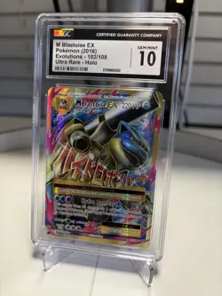 MEGA M Blastoise EX 102/108 Cgc 10 Gem Mint Pokemon XY Evolutions 2016 W/ Guard - Image 4