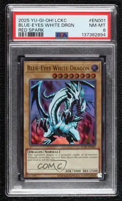Blue-Eyes White Dragon YuGiOh Legendary Collection Kaiba Reprint PSA 8 - Image 1