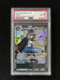 2023 One Piece Japanese Manga Alternate Art #OP04-083 Sabo PSA 10 ER26 - Image 1