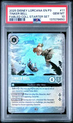 2025 DISNEY LORCANA EN P3-PROMO #11 TINKER BELL GIANT FAIRY PSA 10 - Image 1