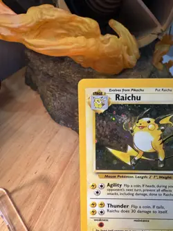 Raichu 16/130 Base Set 2 Holo Rare Pokemon Card English (SWIRL) - Image 3